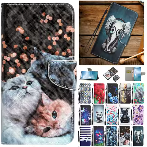 Cute Animals Printed Wallet Case for Honor 8X 8A 9X 9A 9C 9S 20 20i 10i PU Leather Flip Cover For Ho
