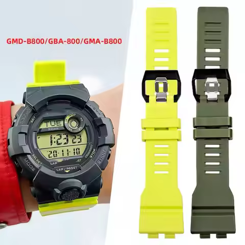 for Casio GBA-800 GBD-800 GMA-B800 GMD-B800 Series Watchband Resin Watch Strap Black Army Green Watc