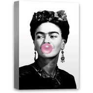 Modern Artist Canvas Frida with Bubble Gum Poster Illustration Frida Canvas Wall Art Frida Kahlo Dec