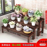 Solid Wood Flower Stand Multi-Layer Ladder Carbonized Antiseptic Wood Outdoor Plant Rack Indoor Balcony Courtyard Succulent Jardiniere