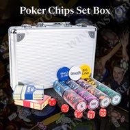 Poker Chips Set Box Aluminum Case Poker Card Game Set Casino Games Chips Briefcase Suitcase 筹码箱