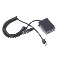 FOTGA DMW-BLC12 Dummy Battery Adapter +Type C Cable for Panasonic