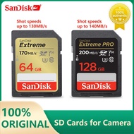 [A Necessary] SanDisk การ์ดความจำ Extreme PRO 512GB 256GB 128GB SD Class10 C10 U3 V30 UHS-I แฟลช4K UHD 1080P 3D Full HD กล้อง