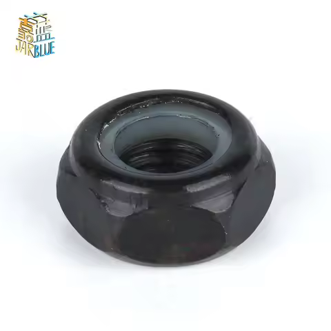 50Pcs DIN985 M3 M4 M5 M6 M8 Black Carbon Steel Nylon Self-locking Hex Nuts Locknut Slip Lock Nut