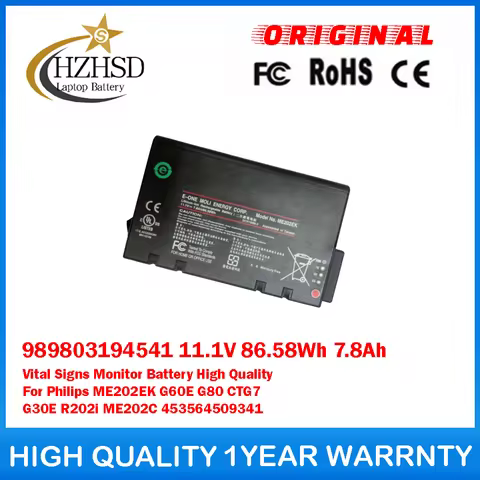 989803194541 11.1V 86.58Wh 7.8Ah Vital Signs Monitor Battery High Quality For Philips ME202EK G60E G