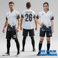 JERSEY SCREEN PRINTING NAME NUMBER ADULT FOOTBALL FUTSAL VOLLEYBALL SHIRT SET ONE SET OF PANTS AND S
