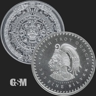 U.S. United States GSM Aztec Calendar 1/10 oz .999 Fractional Silver Round 1/10oz