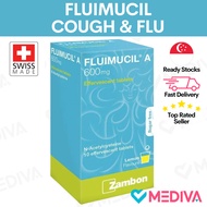 Zambon FLUIMUCIL A 600mg (EXP 2026) Effervescent Tablets 10s | 100mg Sachets 30s | Clears Phlegm Cou