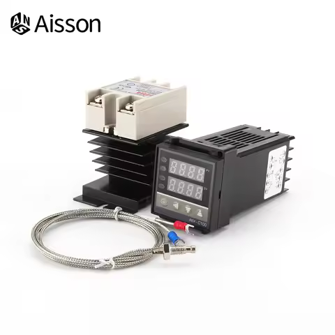 REX-C100 Temperature Digital Display Controller PID 110V-240V +40A SSR Relay+1M K Thermocouple Probe