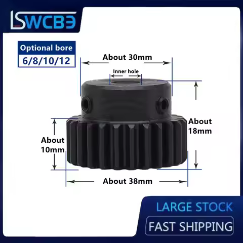 Spur gear 1 Module 36 Teeth 1M36T Blackened Pinion Motor Metal Boss Gear For CNC Transmission Parts