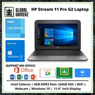 HP Stream 11 Pro G2 Laptop  Intel Celeron | 4GB DDR3 Ram | 64GB SSD | WiFi | Webcam | Windows 10 | 1