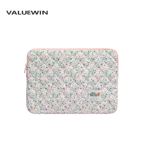 Flower Print Quilted Laptop Bag 11 Inch/14 Inch/15 Inch Computer Bag Protection Case Laptop Sleeve C