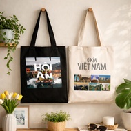Hoi An Printed Canvas Tote Bag & Vietnam, Beautiful Thick Canvas Bag, Fashionable Shoulder Bag for S