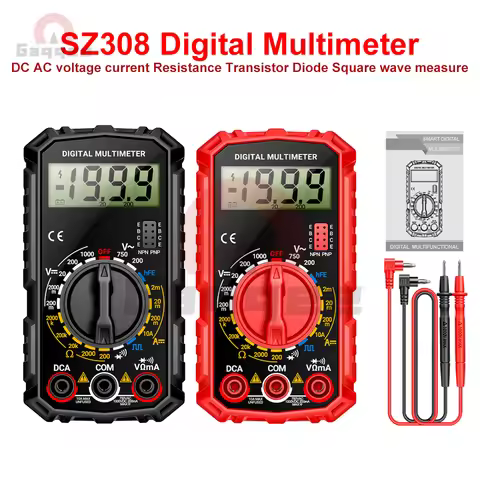 SZ308 Digital Multimeter DC AC Voltage Current Resistance Transistor Diode Square Wave Tester with T