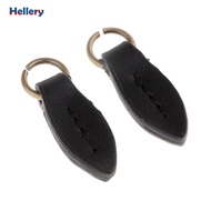 [Hellery] 2Pcs  Shape PU Leather Zipper Pull Tabs Puller DIY Purse Handbag Zip Replacement