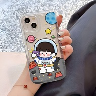 Photo frame airbag case for iphone 14promax 11 13 12 7Plus X XS Max cute Astronaut boy girl cover