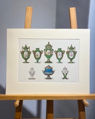 19th世紀法國古董瓷器書籍-賽佛爾瓷器彩色平版印刷(1892年)