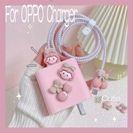 OPPO Cute Cartoon Pink Girl Charger Case Cable Protector for oppo Reno8T 5G Cover Cable Protector fo