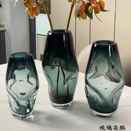 HJM-Glass Vase Simple Modern Creative Light Luxury Model Room Craft Soft Decoration Living Room Entr