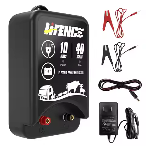 AC/DC 2-in-1 Power Supply for 10 Mile Electric Fence Energizer Preventing Animal Intrusion