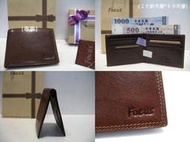 【寧寧精品小舖*台中皮夾皮帶包包店】【FOCUS*098】咖啡色窄版*迷你*小型*超薄*男短夾*24