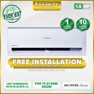 EVEREST 1.5HP Inverter Split Type Aircon | with Remote Control | Includes Free 10ft. Installation | 