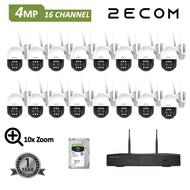2ECOM 4MP 10x Zoom In wireless cctv set 360 degree rotate Audio Wifi kit IP indoor outdoor alarm sir