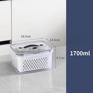 1700/4150mL Large Capacity Plastic Storage Box for Storing Vegetables Fruits Bread Drainage Basket K