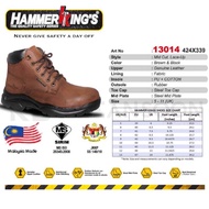 HAMMER KINGS LEATHER MID CUT TIE LACE UP SAFETY BOOTS KASUT BOOTS HK13014
