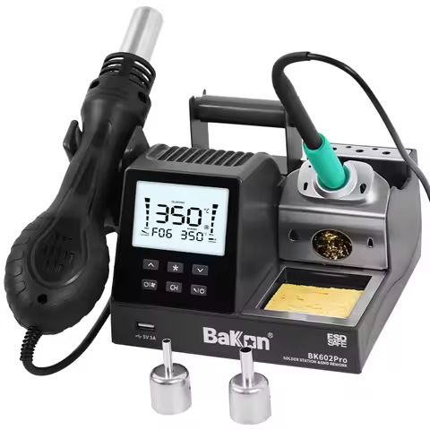 Bakon BK602 PRO Rework Station 2 in 1 Soldering Station Hot Air Blower Heat Gun Desoldering Adaptive