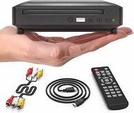 Mini DVD Player, DVD CD/Disc Player for TV with HDMI/AV Output, HDMI/AV Cables Included, HD 1080P Supported Built-in PAL/NTSC System USB Input