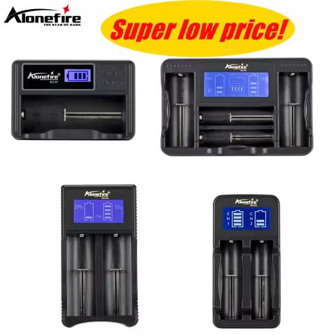 Alonefire 1A/2A LCD USB Charger 3.7V Rechargeable flashlight Torch Li-ion battery Charger for 18650/