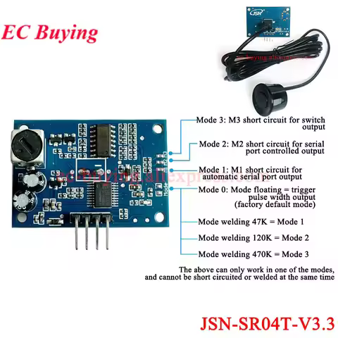JSN-SR04T Waterproof Ultrasonic Module JSN-SR04T-3.3 Distance Measuring Transducer Sensor for Arduin