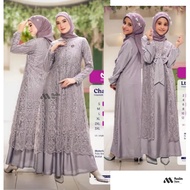 MUTIF Gamis CHAFIKA Koko GARVI Grepeade Dress Muslim Brukat Sarimbit Keluarga Terbaru Katun S-3XL