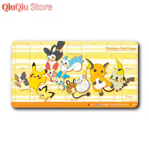 Pokemon Card Game Double Playmat PTCG Card Mat Pocket Monsters Froakie Lillie Pumpkaboo