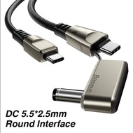 ส่งฟรี ถูก/แท้Baseus สายชาร์จโน๊ตบุ๊ค USB-C PD 2in1 100W + DC 5.5mm สายชาร์จ หัวสี่เหลี่ยม Lenovo As