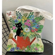 Cat Tote Bag, Cat Reusable Canvas Bag 39*34cm