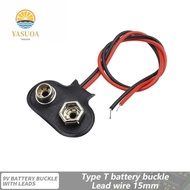 LARGLO 10Pcs Battery Clip Connector, I / T Type Cable Snap on Battery Holder Clip, 9 Volt Battery Bo