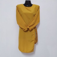 Prelove Baju Blouse Muslimah Lengan Panjang Kuning Mustard Labuh Murah Cantik Fashion Terkini Hot Sa