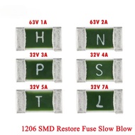 100Pcs/5pcs 1206 SMD A One Time Fuse Positive Disconnect SMD Restore Fuse Slow Blow 1A 2A 3A 4A 5A 7