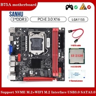 B75A LGA1155 DDR3 Motherboard Computer Motherboard +I3 2120 CPU+Thermal Grease+SATA Cable Support NVME M.2+WIFI M.2 Interface USB3.0 SATA3.0