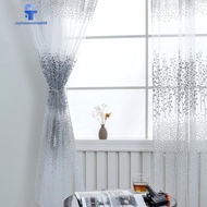 AU Leaf Printed Balcony Tulle Soft Balcony Sheer Elegant for Indoor Outdoor Balc [Joytownonline888.m