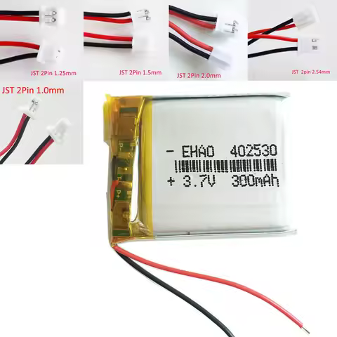 3.7V 300mAh Lithium Polymer Li-Po Rechargeable Battery 402530 + 2pin plug For Mp3 GPS Stereo Bluetoo