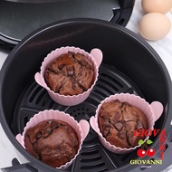 GIOVANNI Air Fryer Egg Poacher, Reusable Silicone Muffin Cake Mold, Baking Accessories Pink/grey Heat-Resistant Cupcake Molds Oven