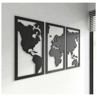 World map - world map - wooden world map