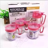 Place Kitchen Spices Glass Set 4 in 1 Versatile Seasoning Containers