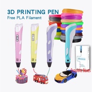 【Free Filament】3D Printing Pen DIY Crafting Doodle Drawing 3D Pen Printing Set Kids Toy Birthday Gif