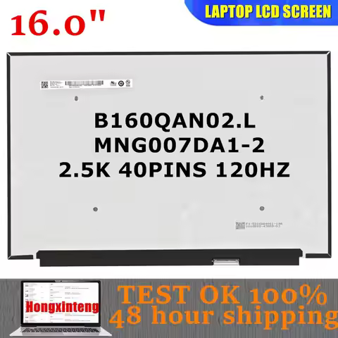 MNG007DA1-2 B160QAN02.H Origina NEW 16.0INCH 2.5K 2560X1600 40PINS 120HZ For Lenovo Ideapad 5 Pro-16