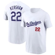 🔥Taoyuan Shipment🔥Pure Cotton Short-Sleeved T-shirt MLB Los Angeles Dodgers 22 #Kershaw Kershaw Dodg