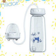 HLAR Feeding Bottle Set, 8oz/240ml Gravity Ball Hands-Free Baby Bottle, with Straw Brush Self-Feedin